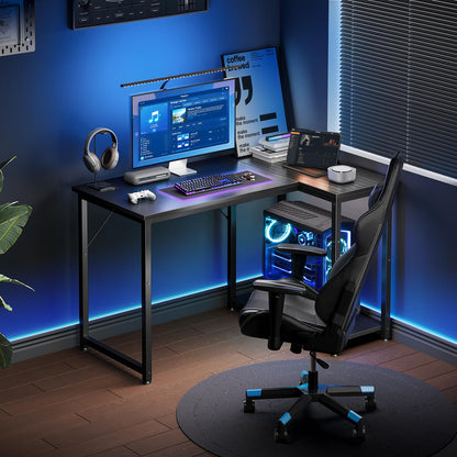 Coleshome L Shaped Gaming Desk for Small Space, 100x70 cm Black